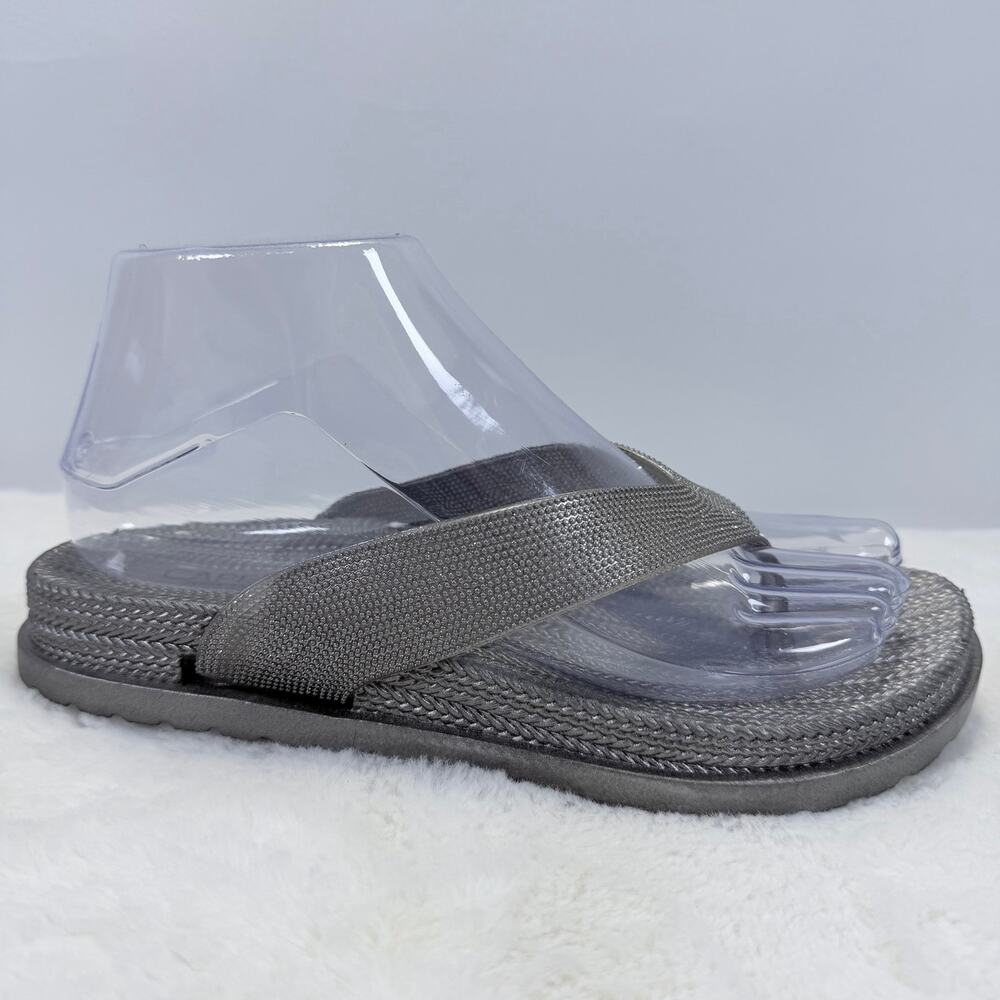 Capelli Silver Rhinestone Bling Womens Flip Flops Size 7 NWOB
